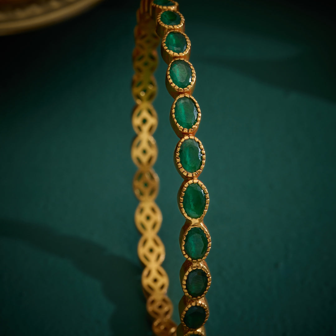 Oval Of Emerald Bangles