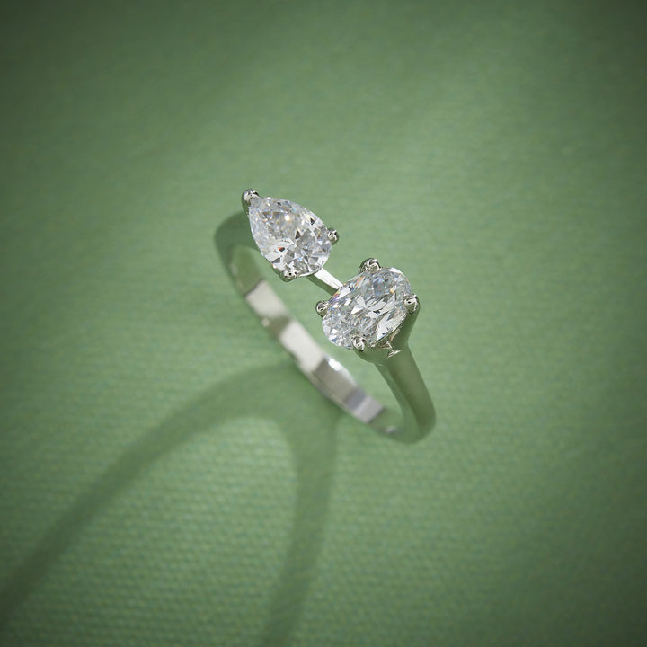 Oval Drop CZ Ring