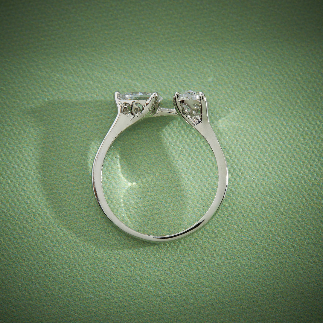 Oval Drop CZ Ring