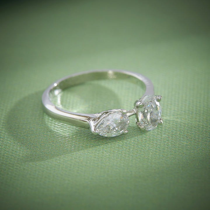 Oval Drop CZ Ring