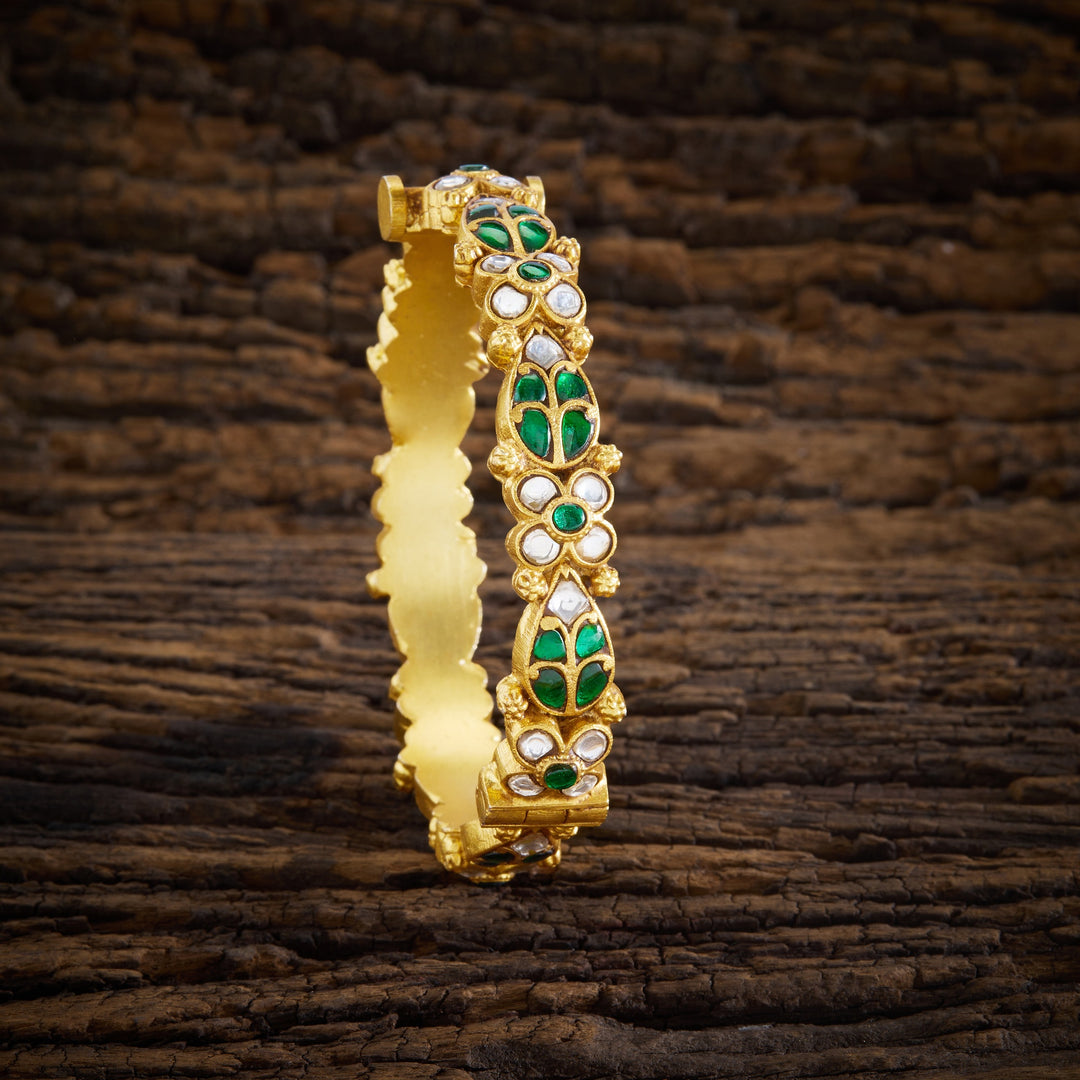 Kiara Green Kundan Bangles
