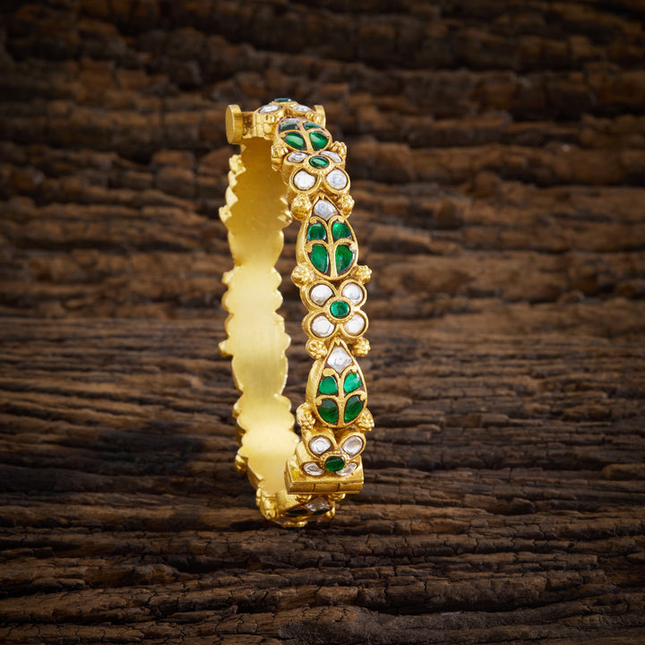 Kiara Green Kundan Bangles
