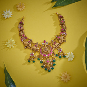 Aarnika Gajalakshmi Jadau Necklace