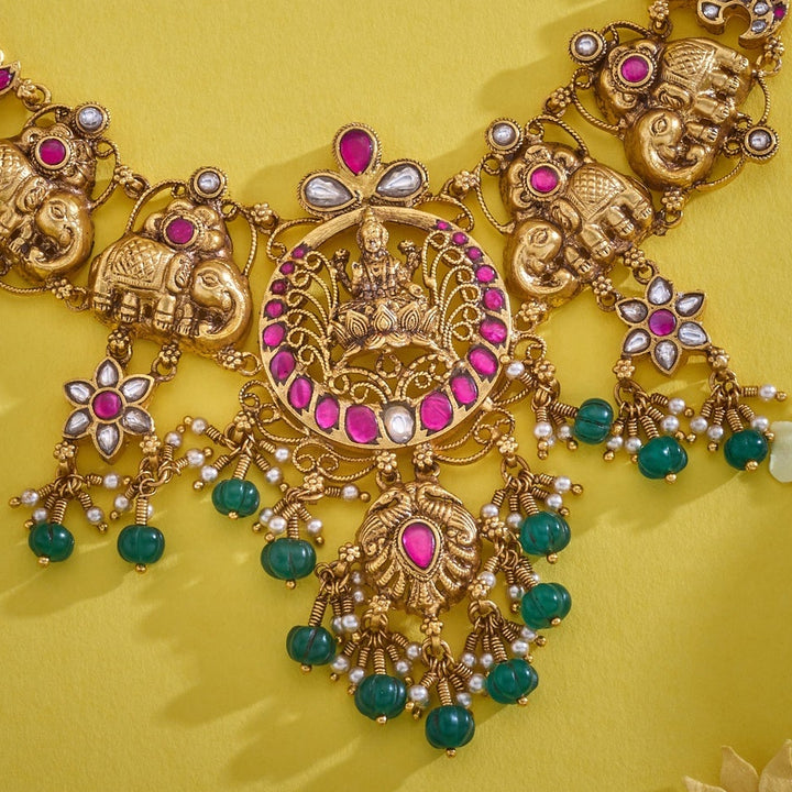 Aarnika Gajalakshmi Jadau Necklace