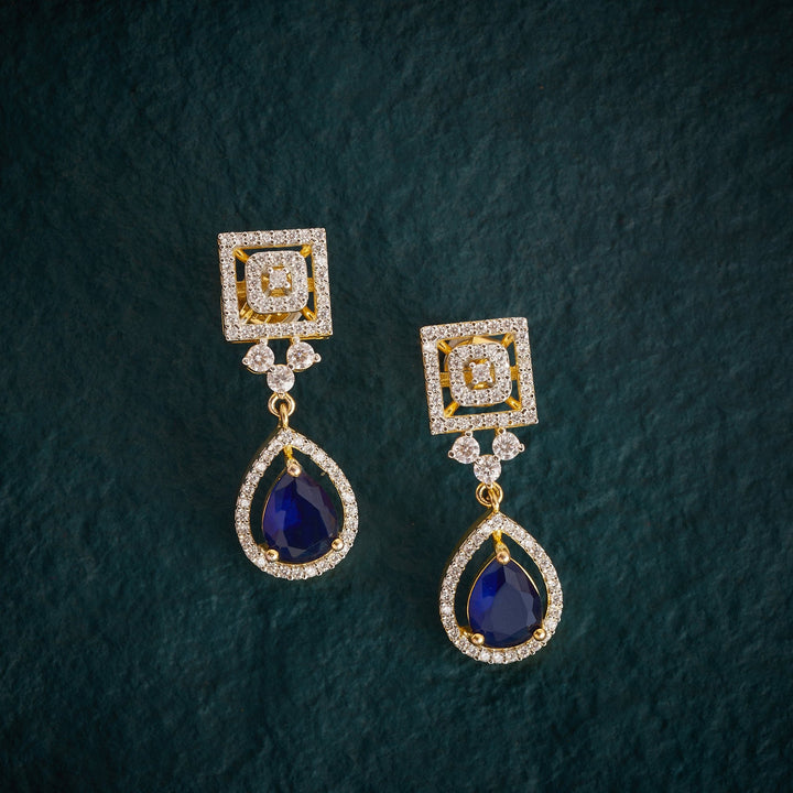 Indigo-Pear CZ Necklace Set