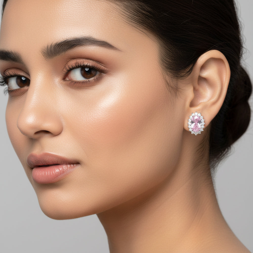 Pinkish-Oval Studs