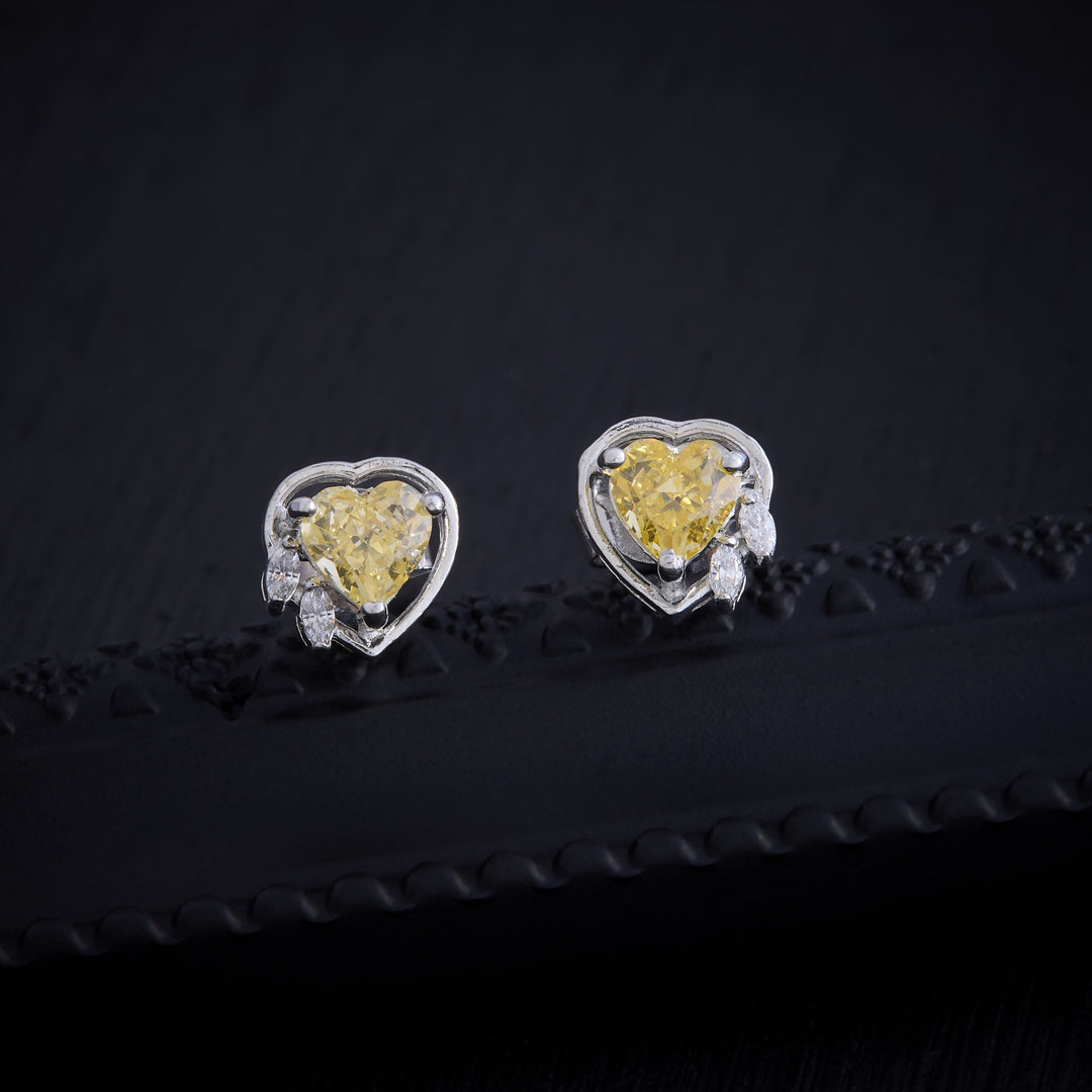 Butter-Yellow Heart Studs