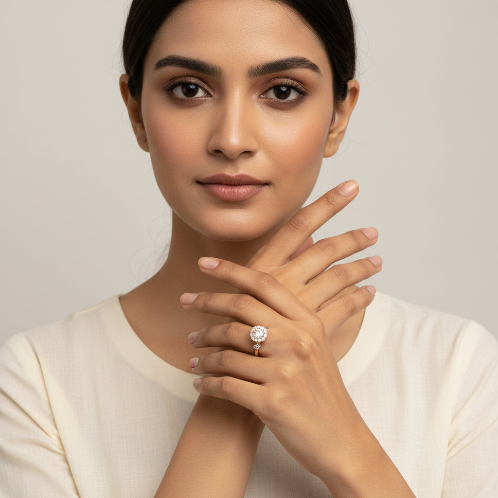 Floral-Set Ring