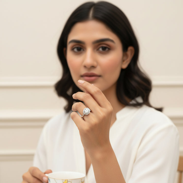 HexaGlow CZ Ring