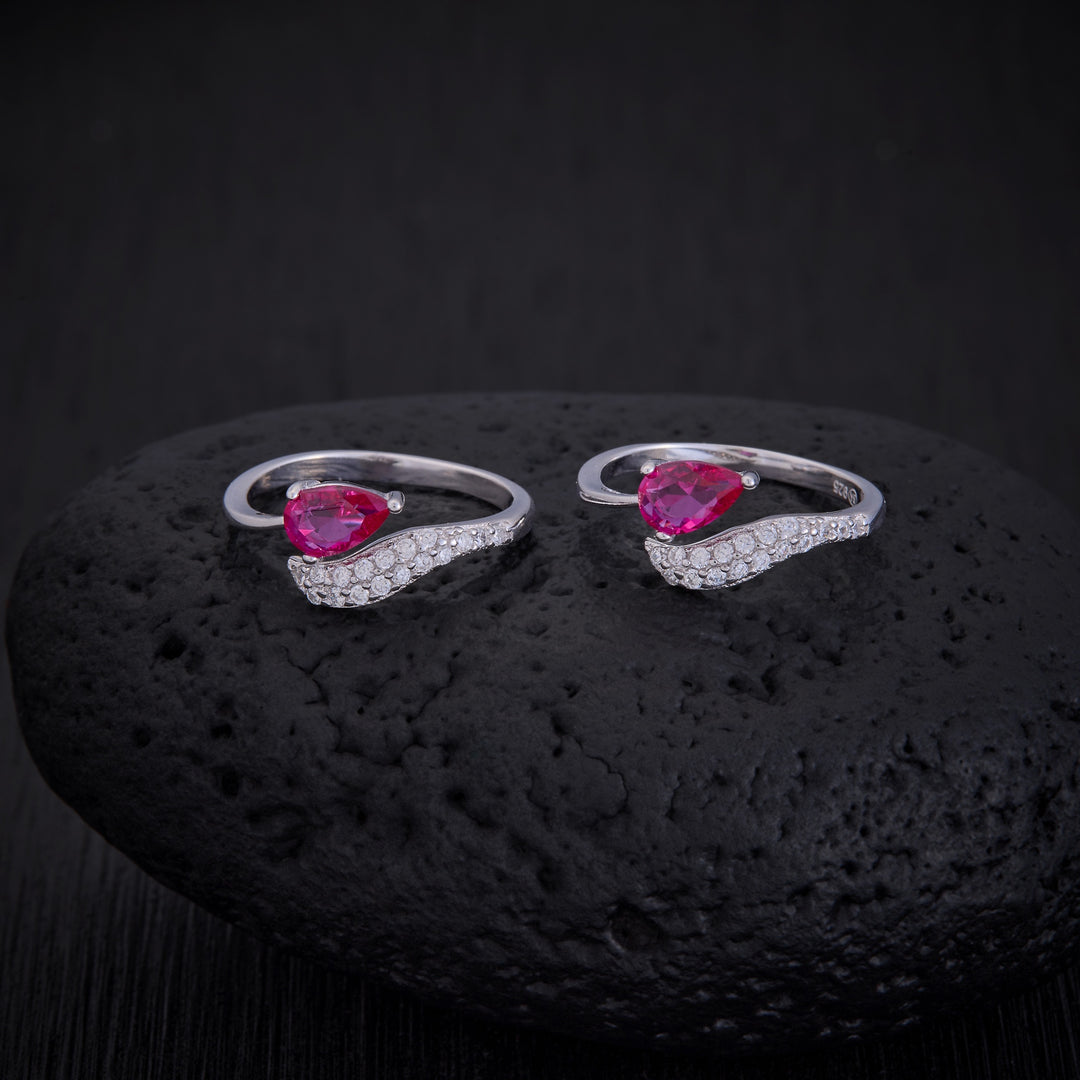 Pear-Pinkish Toe Ring