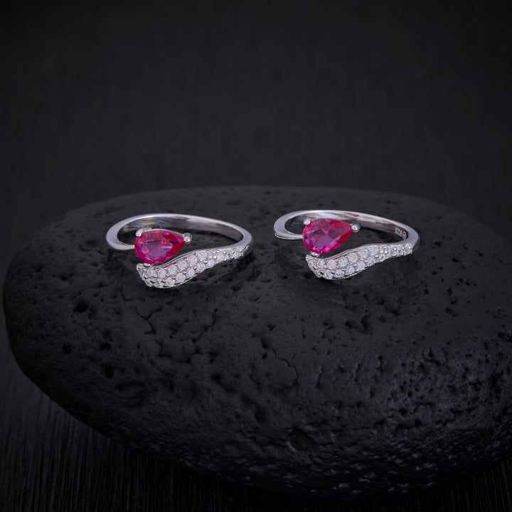 Pear-Pinkish Toe Ring
