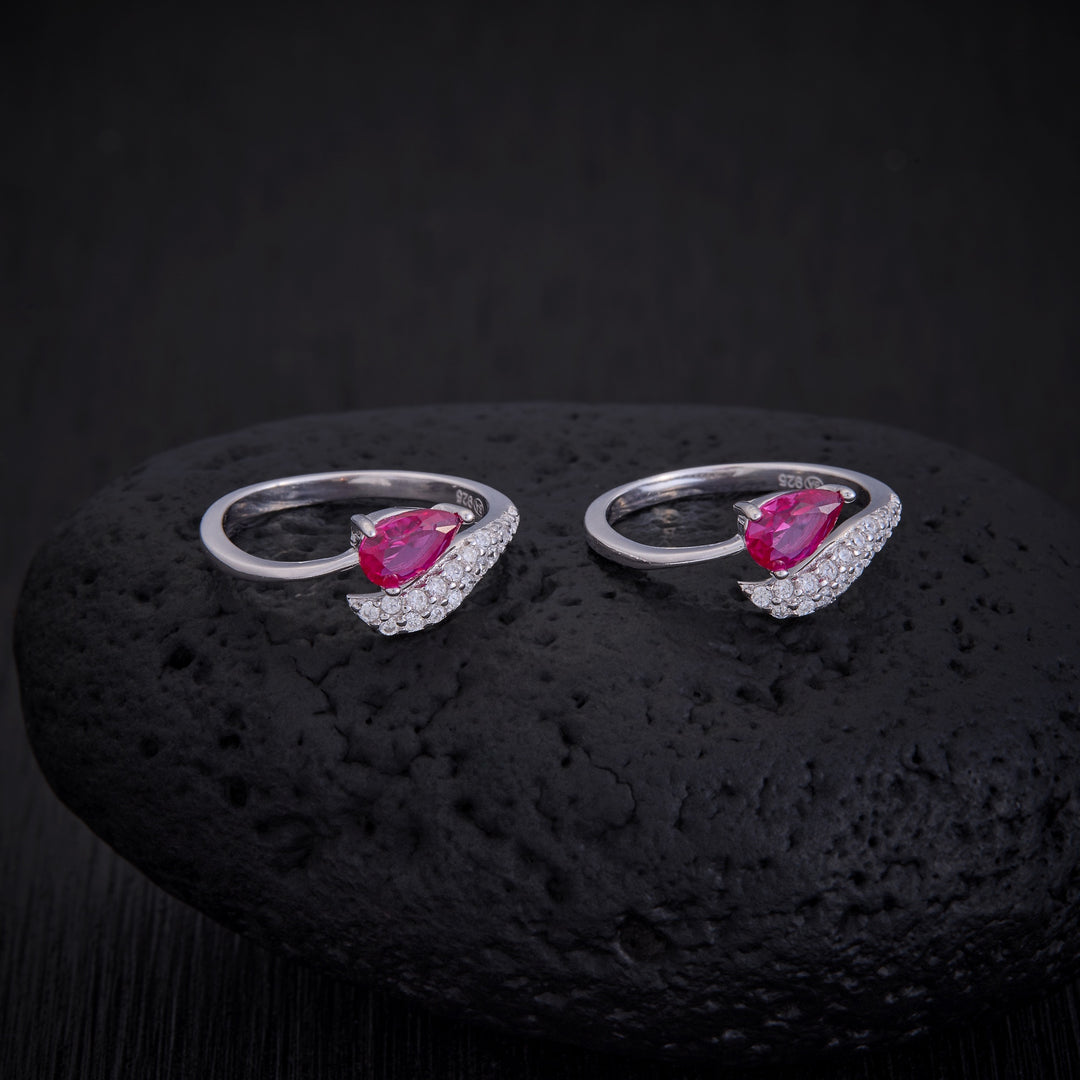Pear-Pinkish Toe Ring