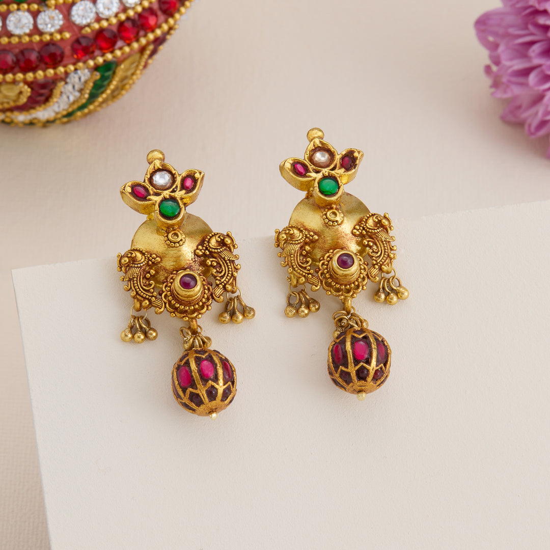 Ruby Plumage Earrings