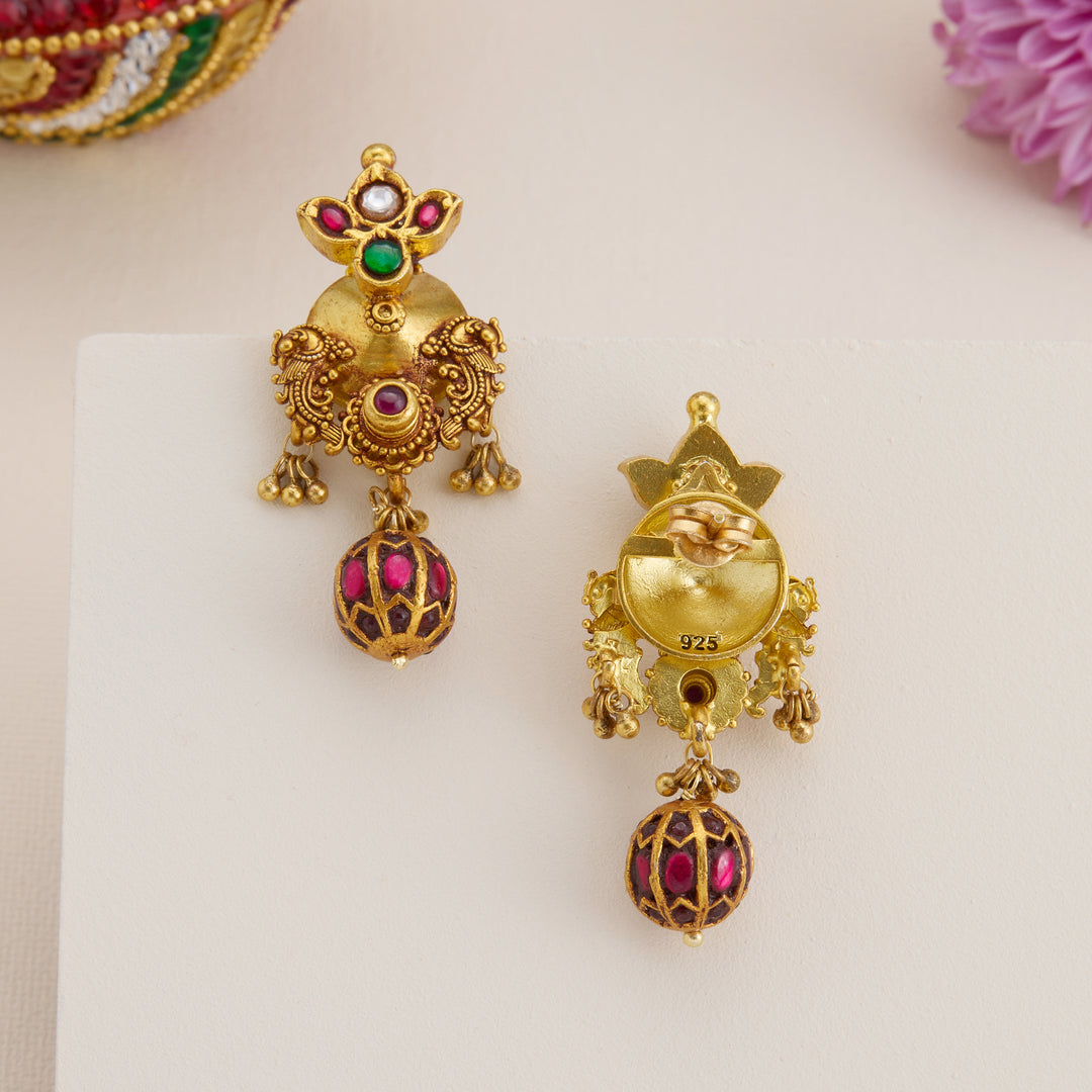 Ruby Plumage Danglers