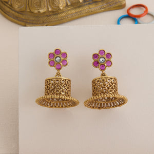 Laal Phoolwari Danglers