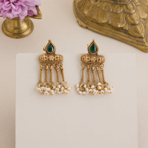 Hariyali Pearls Danglers