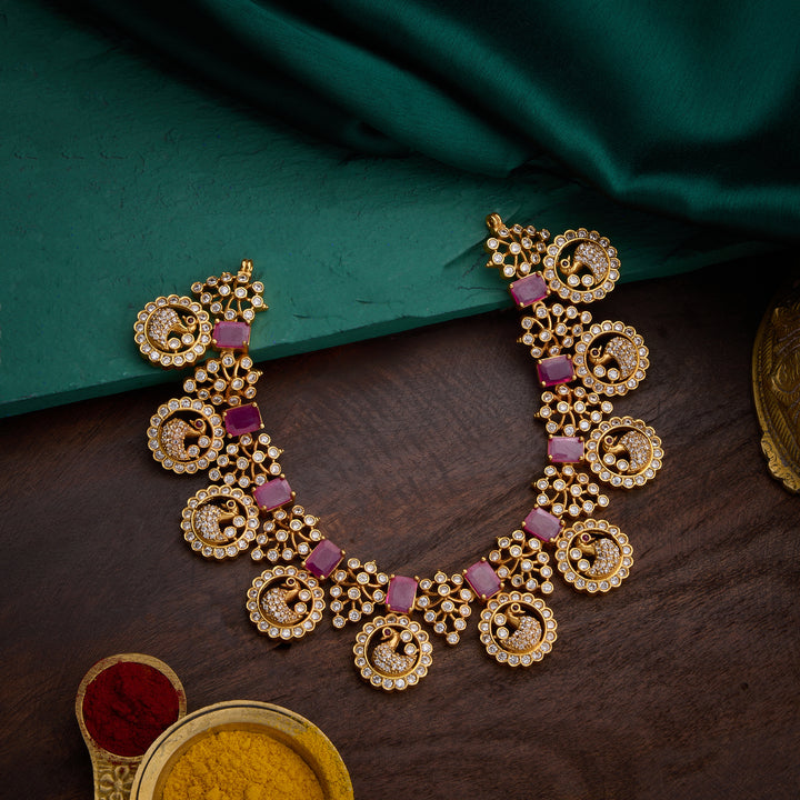 Peacock Vilasam Short Necklace