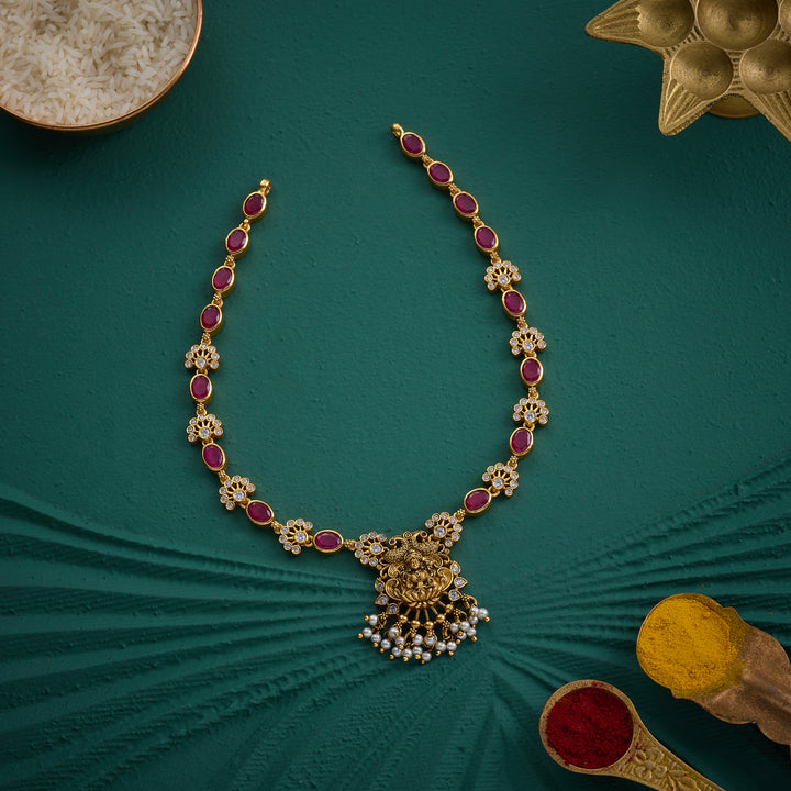 Shree Ruby Rose Short Necklace