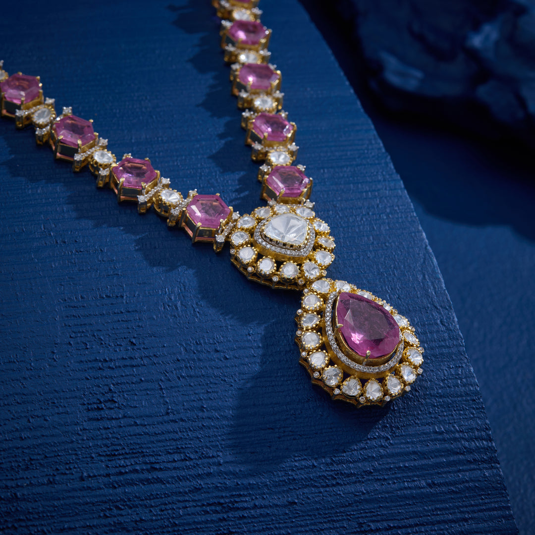 Fleur-Morganite Necklace Set