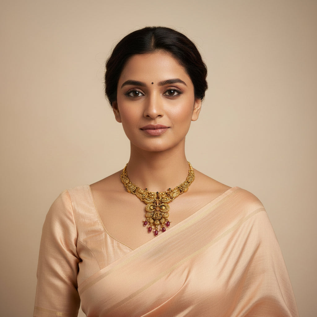 Temple Hemambari Necklace