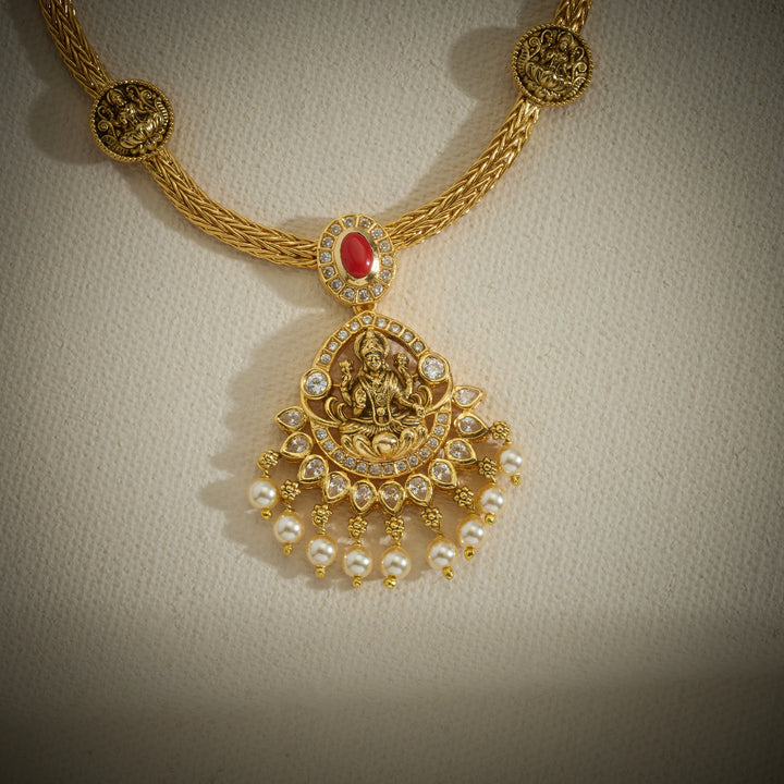 Lakshi-Coral Temple Necklace Set