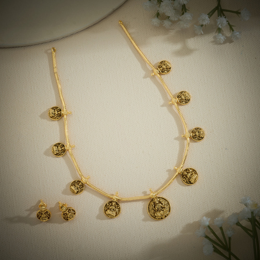 Queen's Lakshmi Temple Necklace Set