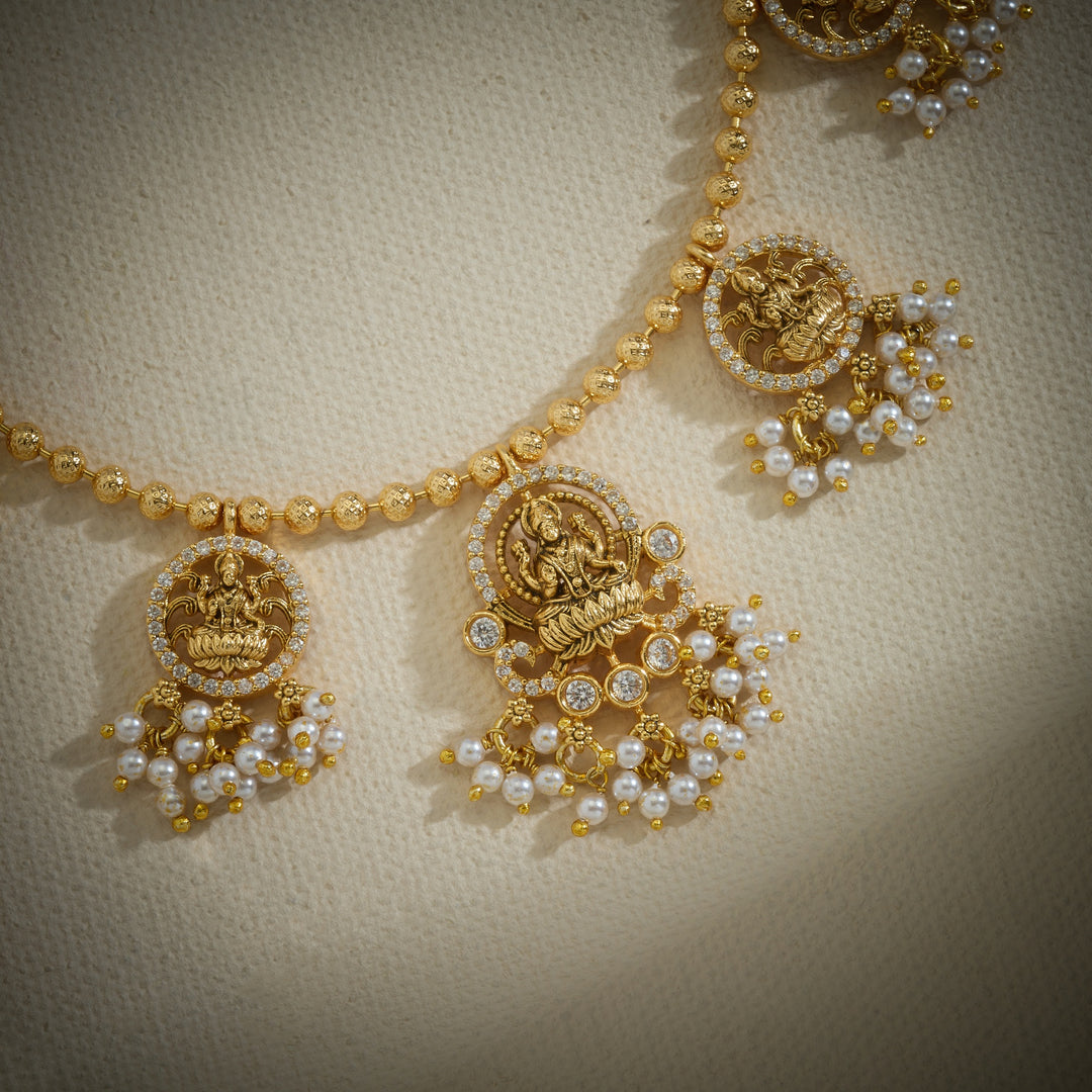 Lakshmi-Moti Temple Necklace Set