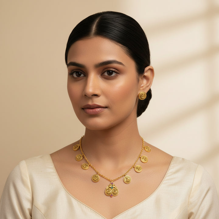 Mayura Shobha Temple Necklace Set