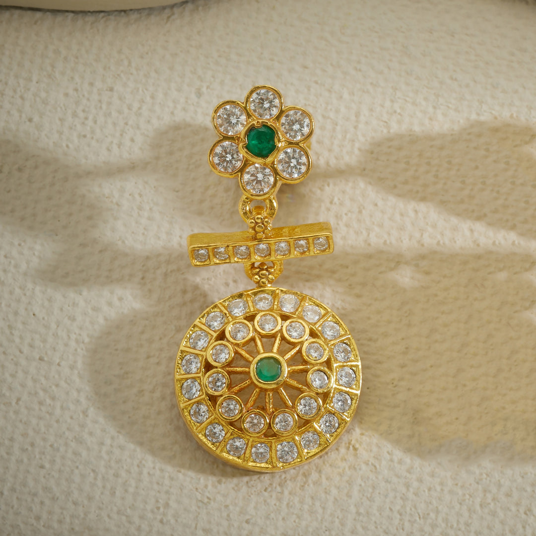 Pushpa Chakra Stone Danglers