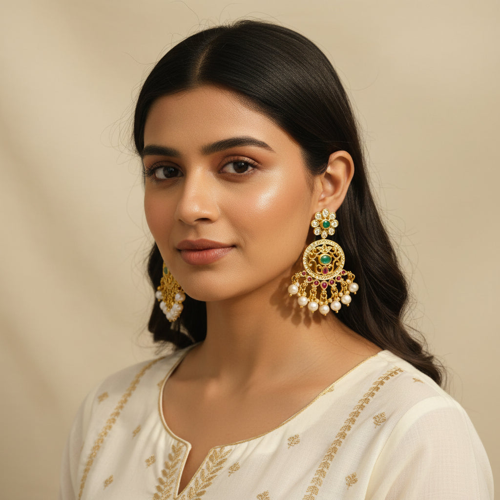 Stone Phoolwari Danglers