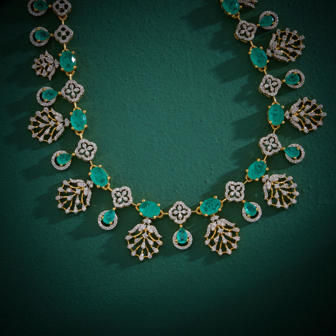 Queen's Green CZ Necklace Set