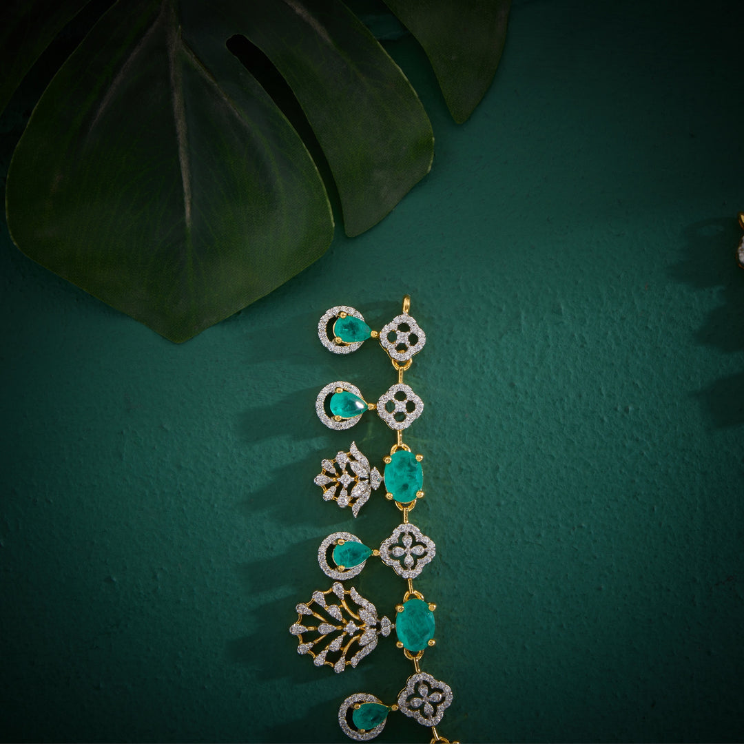 Queen's Green CZ Necklace Set