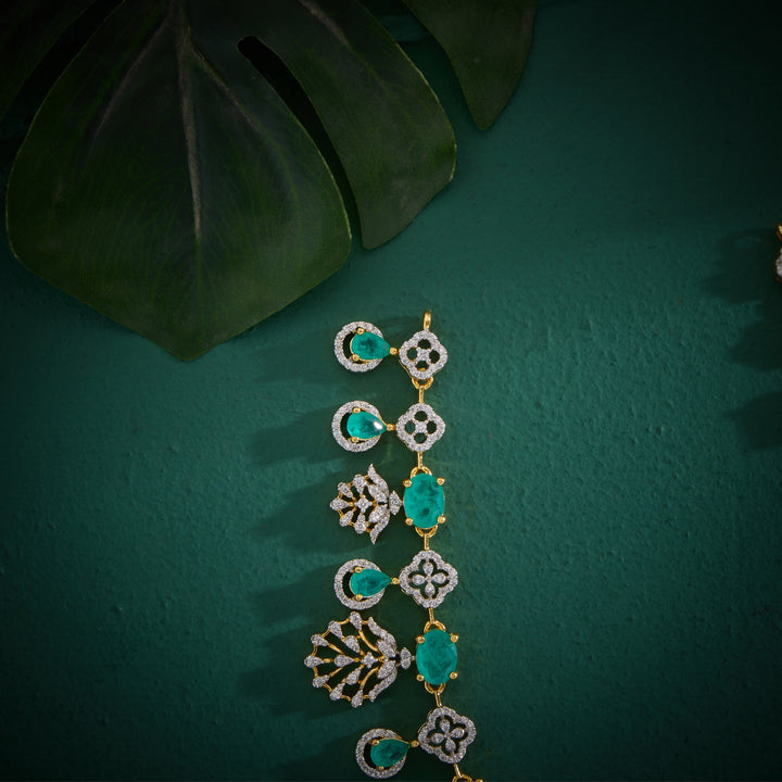 Queen's Green CZ Necklace Set