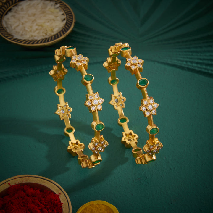 Pachha Flora Stone Bangles