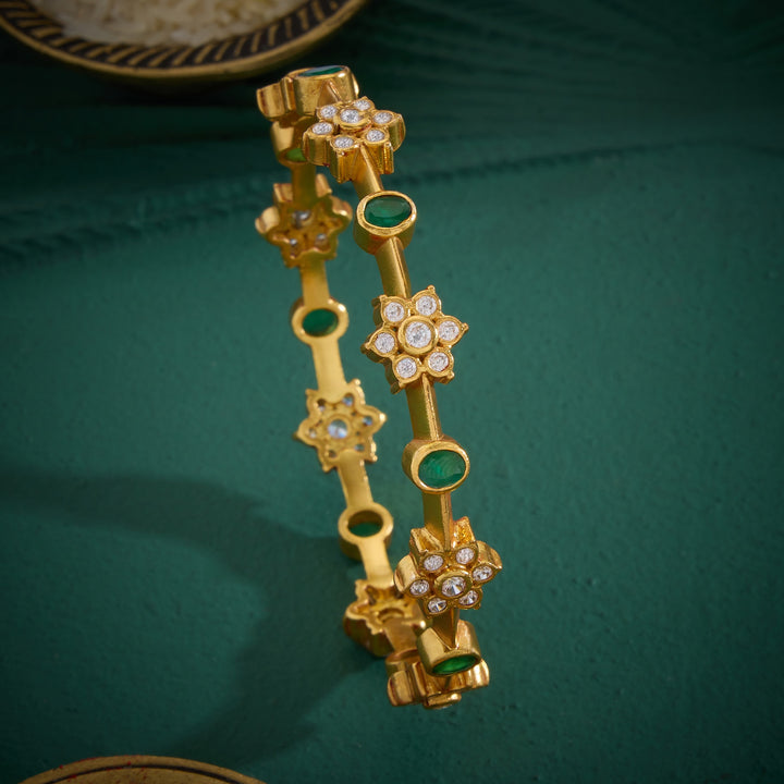 Pachha Flora Stone Bangles