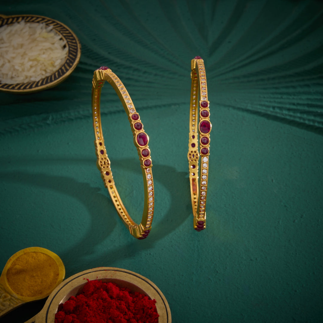 Gulabi Grace Stone Bangles