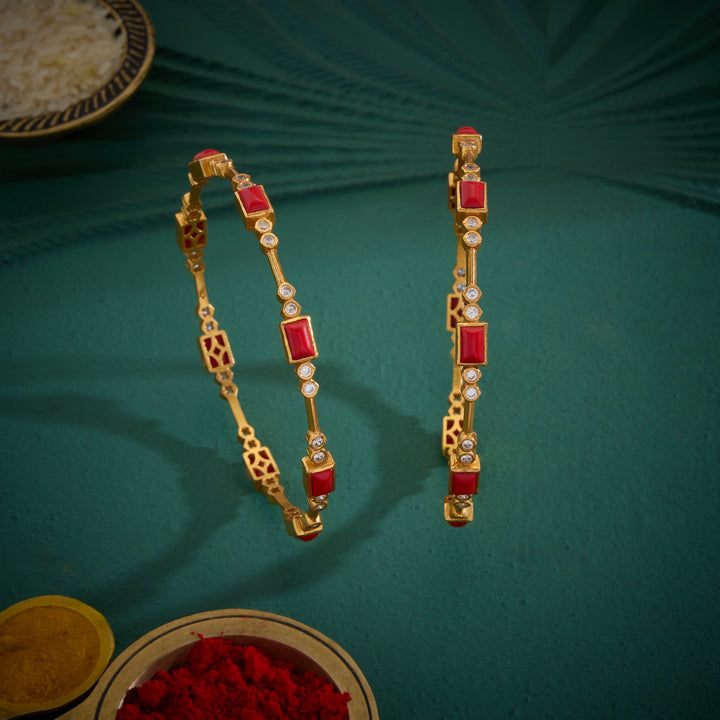 Recta-Orange Stone Bangles