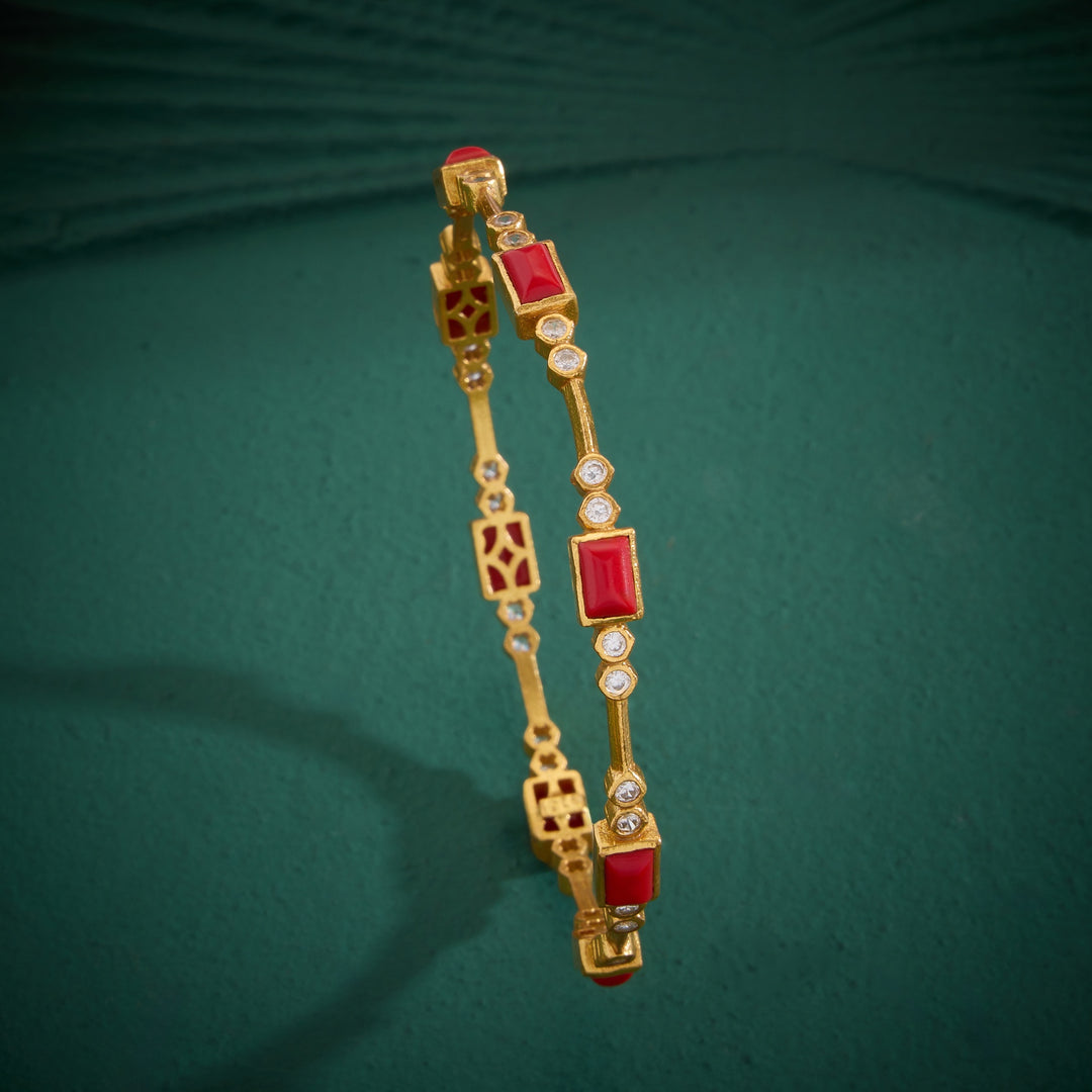 Recta-Orange Stone Bangles