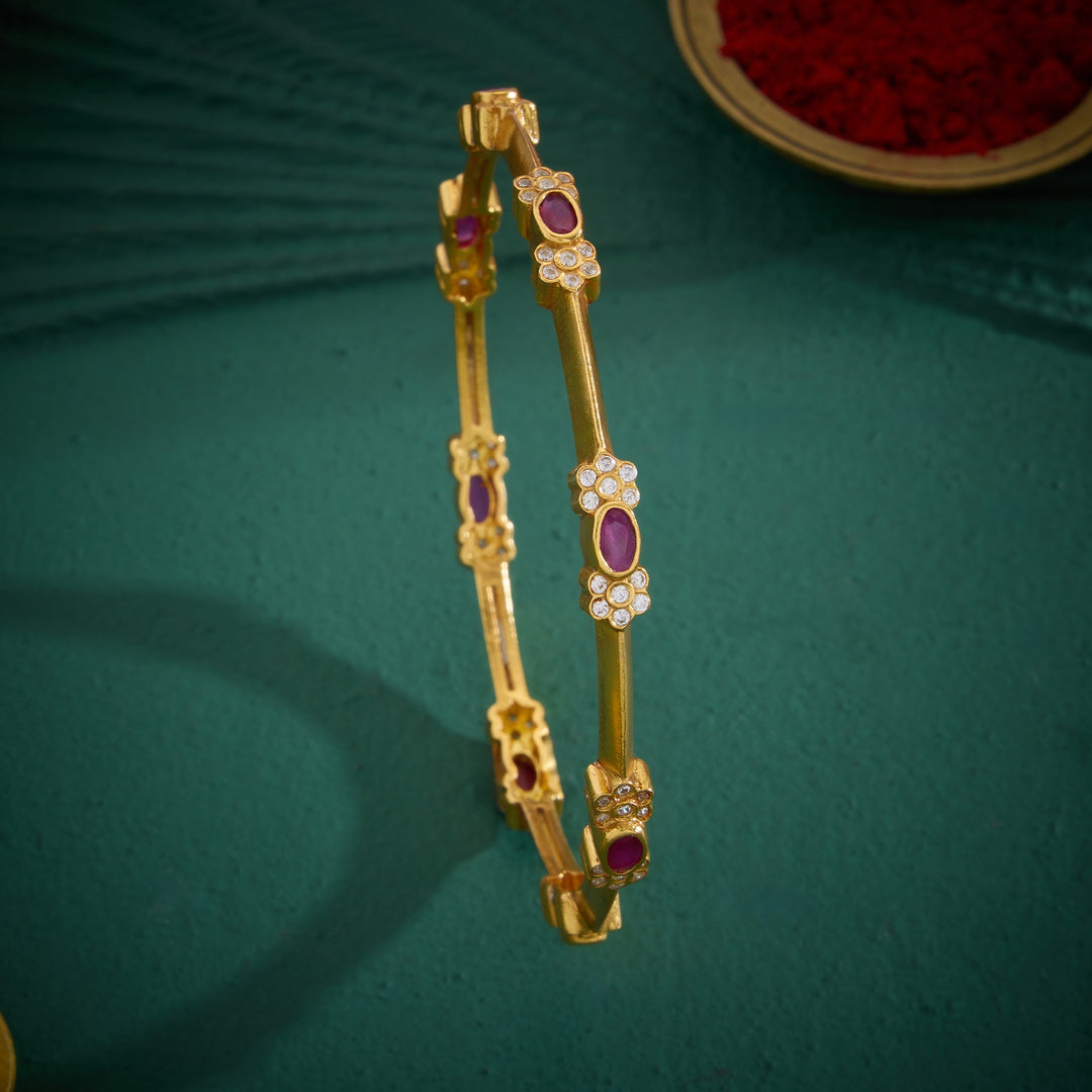 Oval-Pushp Stone Bangles