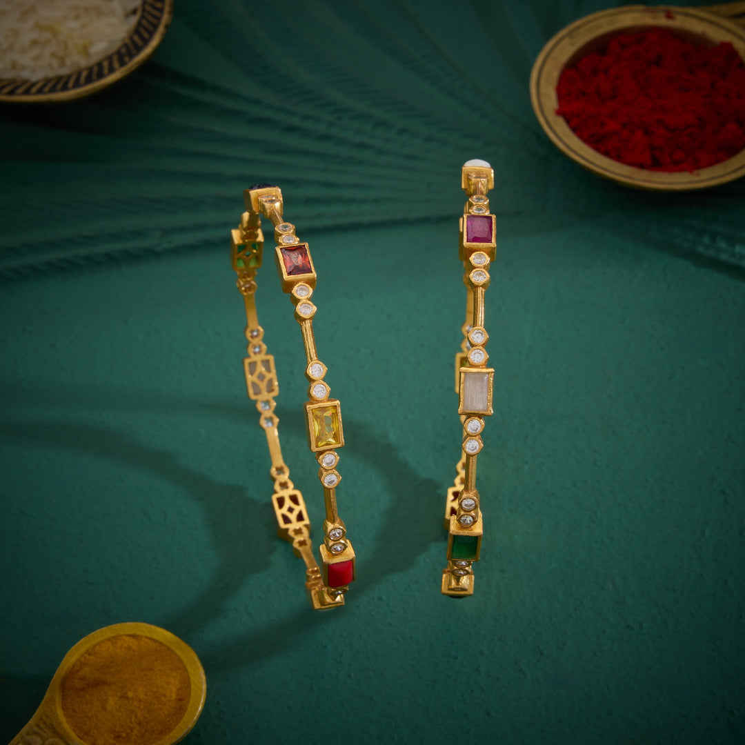 Recta-Orange Stone Bangles