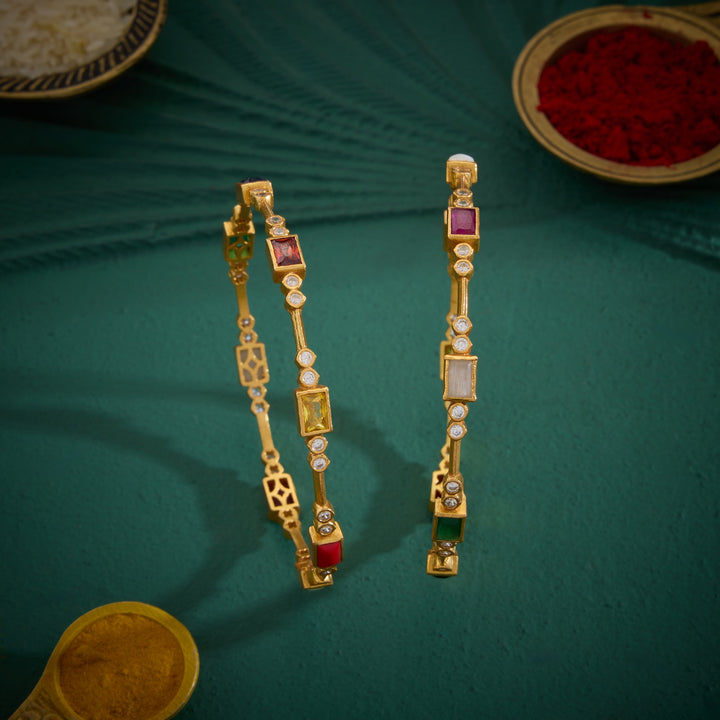 Recta-Orange Stone Bangles