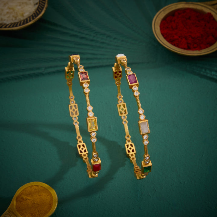Recta-Orange Stone Bangles