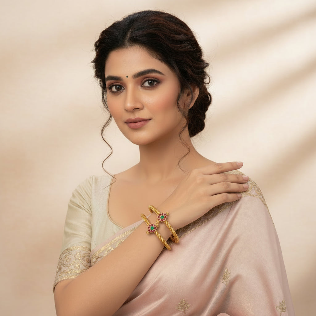 Pear-Phool Antique Bangles