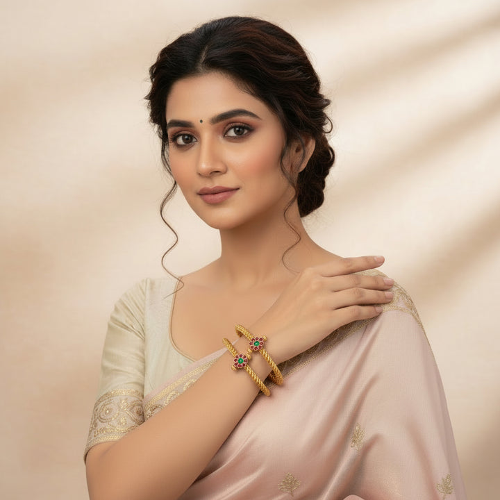 Pear-Phool Antique Bangles