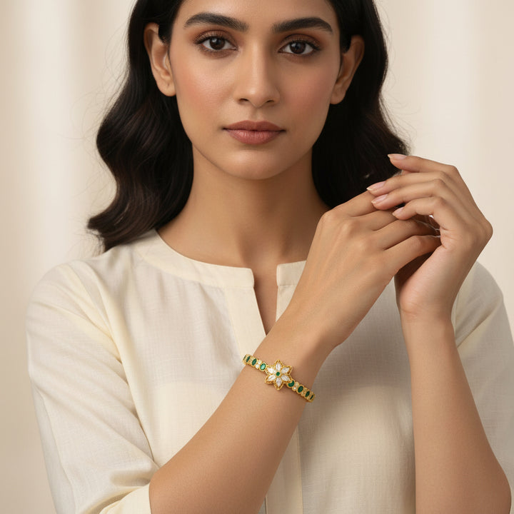 Green-Flora Stone Kada