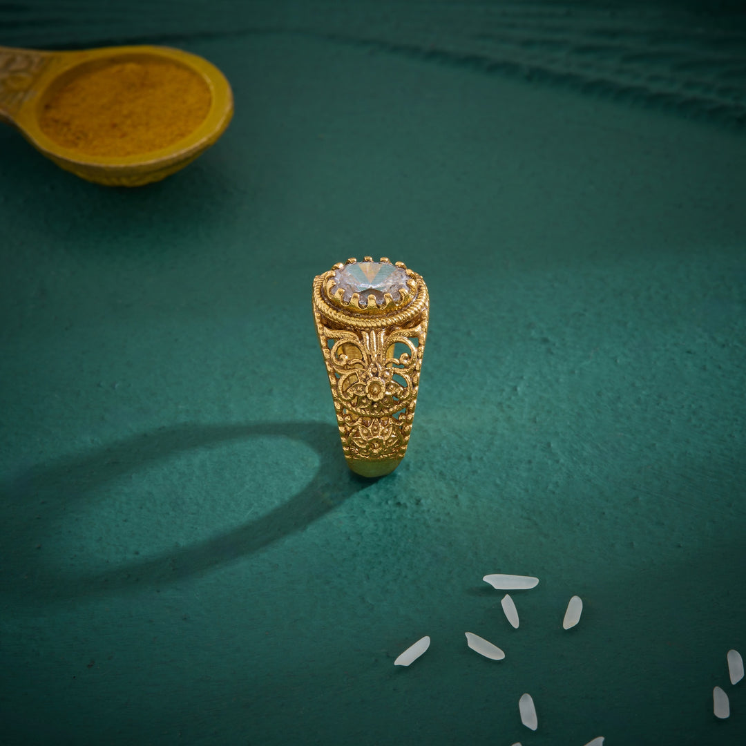 Oval-Flora Antique Ring