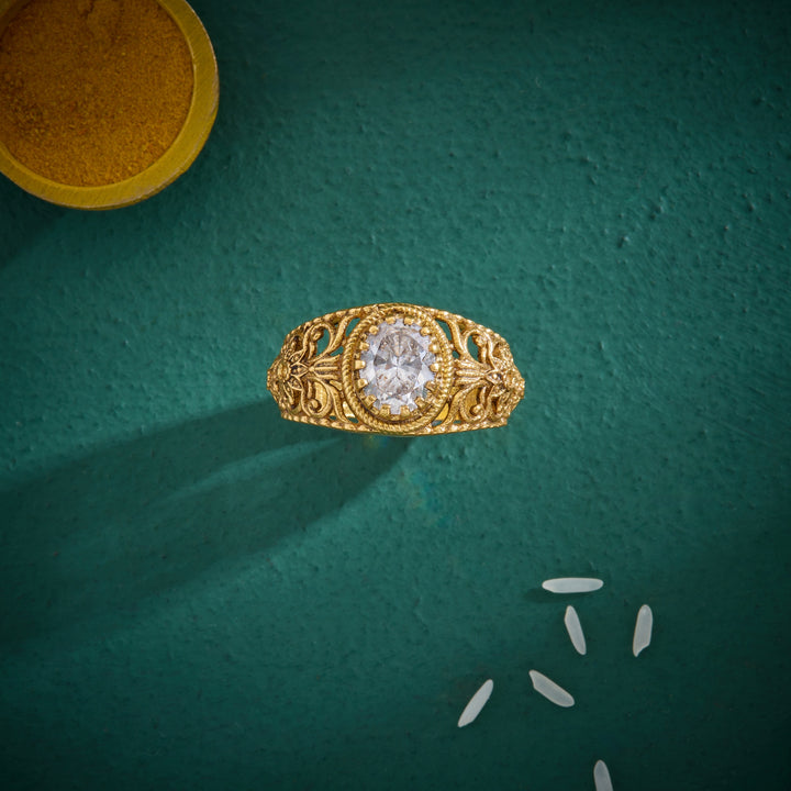 Oval-Flora Antique Ring