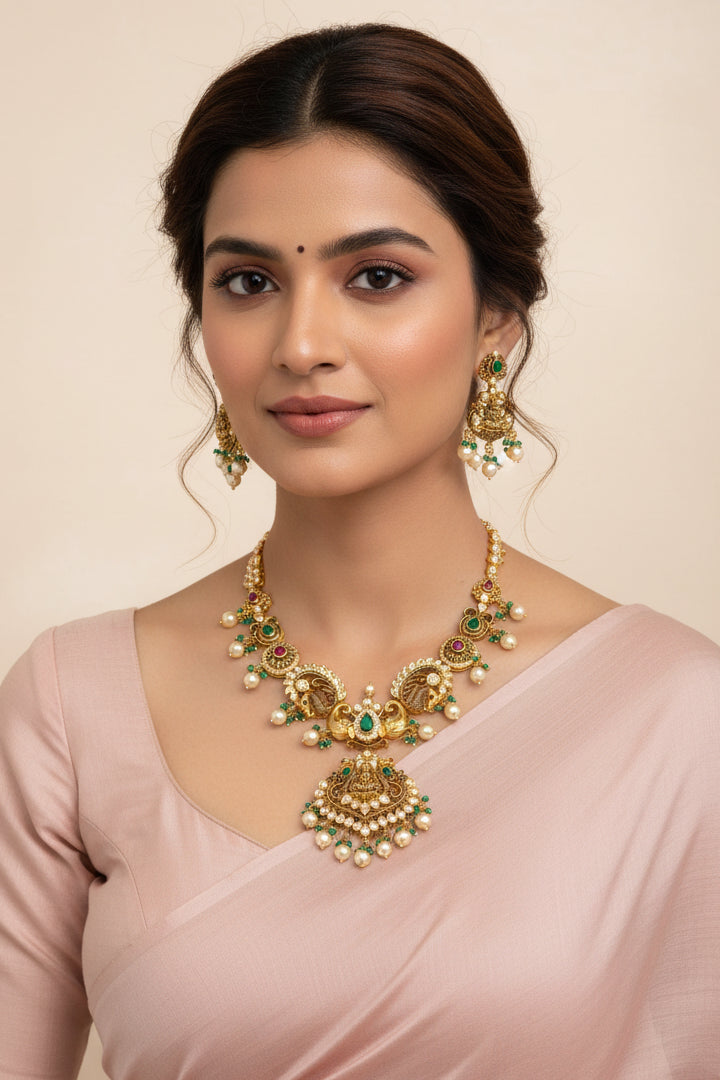 Nitya Lakshmi Temple Necklace Set