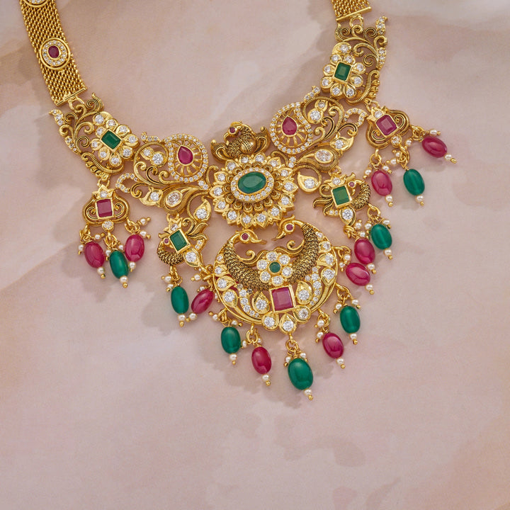 Pushpari Mor Nakshi Necklace Set