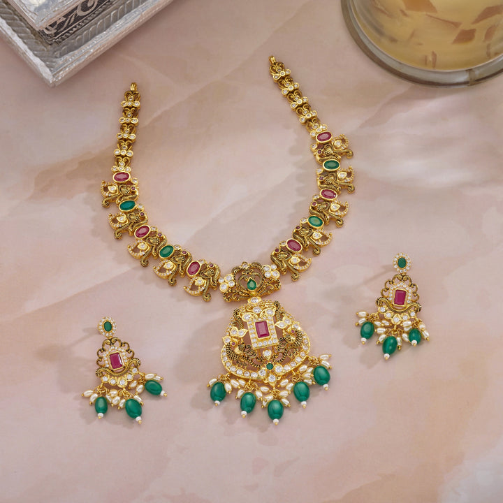 Mayil Ratna Nakshi Necklace Set